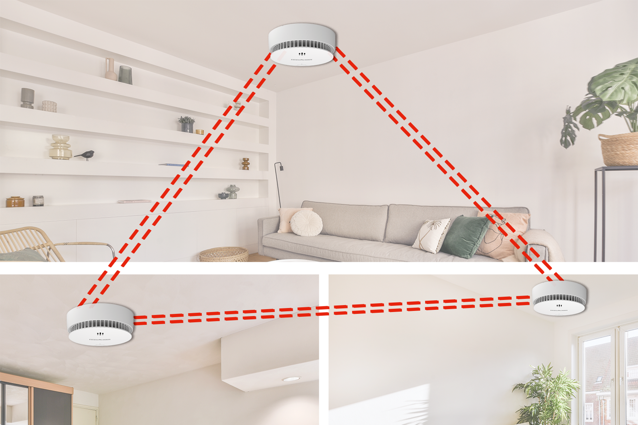 How do wireless interlinked smoke alarms work?