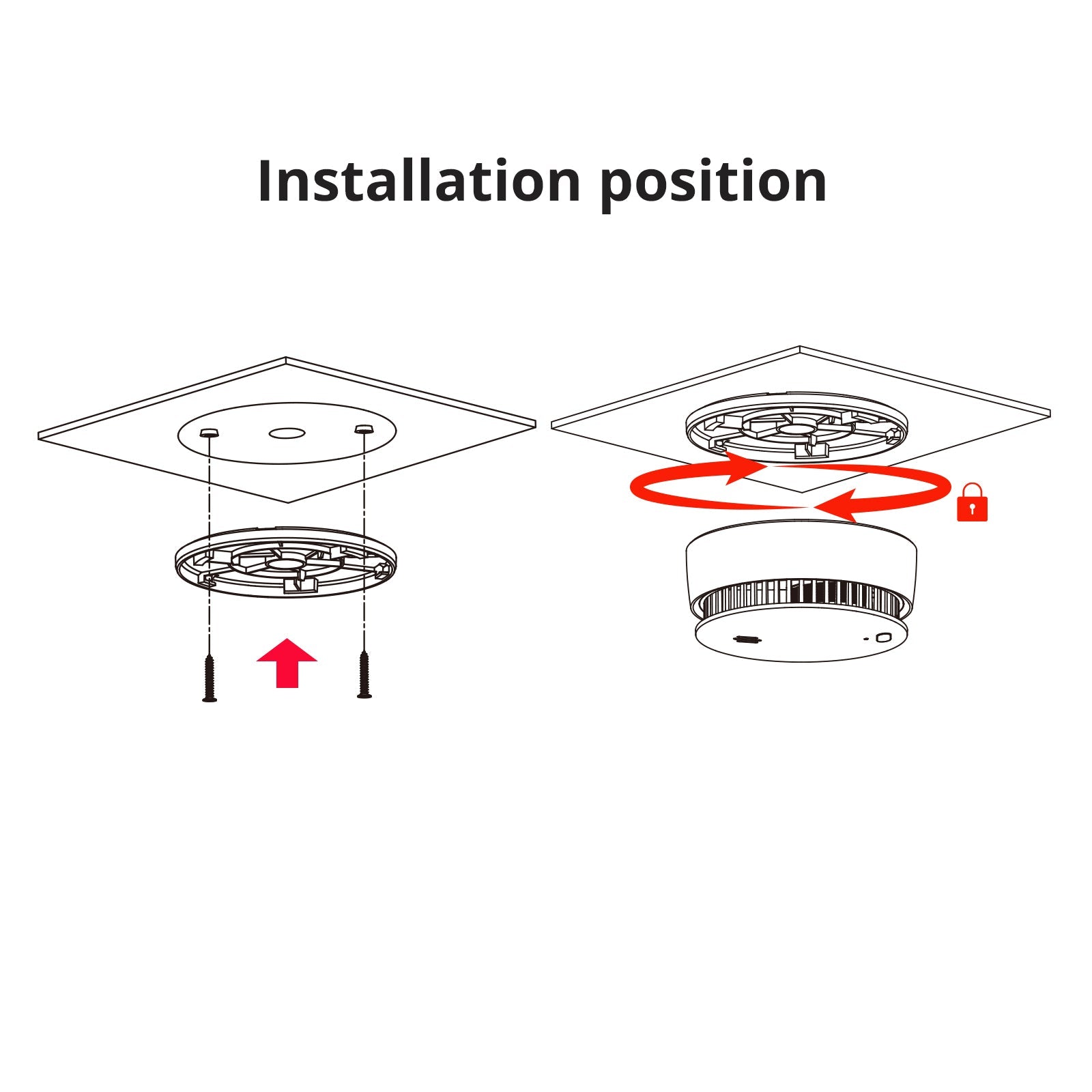 Wisualarm smoke alarm installation position