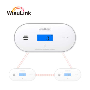 Alarme de CO interconnectée sans fil à batterie scellée de 10 ans avec température et humidité et écran LCD