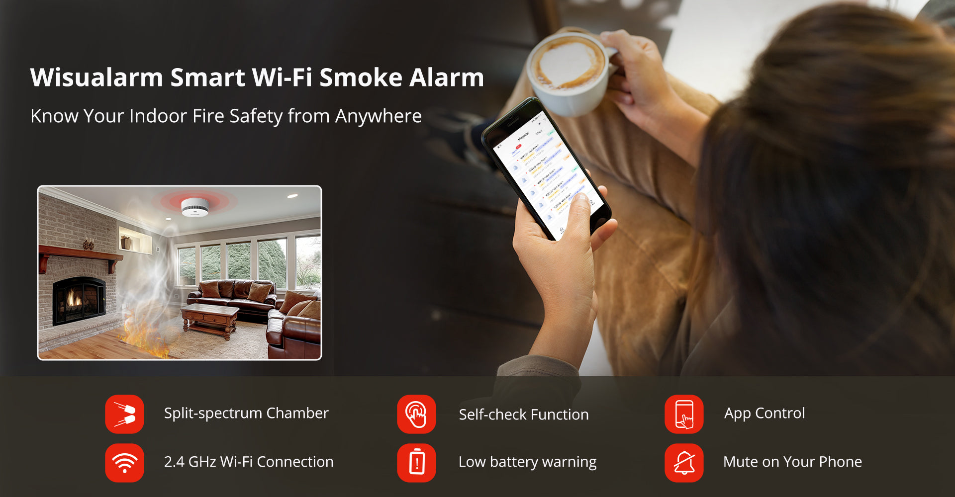 Wisualarm Smart WiFi Smoke Alarm