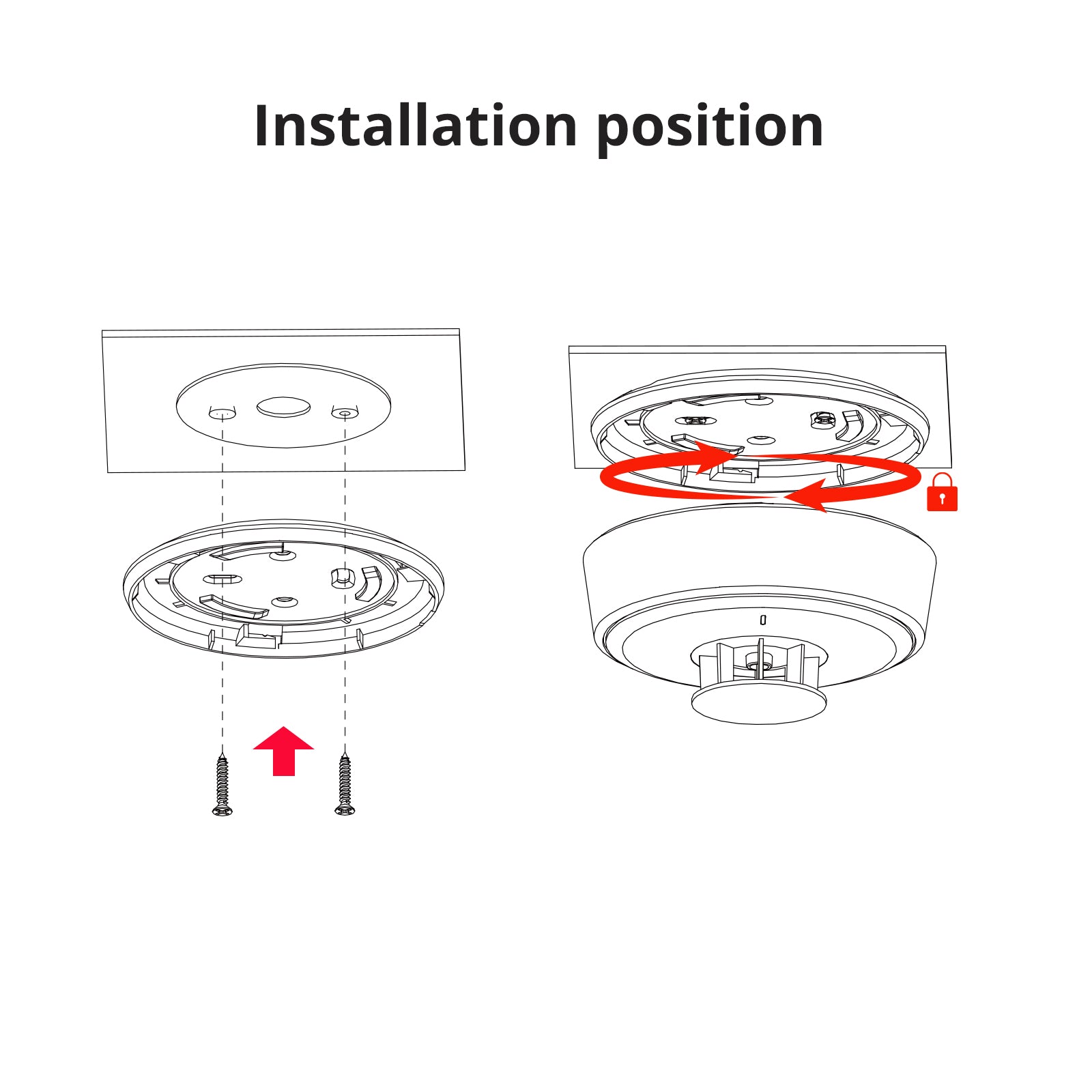 Wisualarm heat alarm installation position